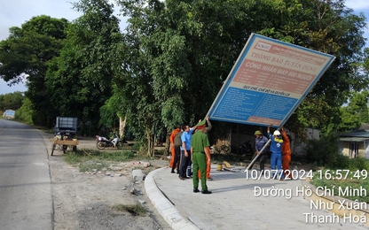 Dùng hơn 600m hộ lan tôn sóng đóng các điểm đấu nối vào 3 tuyến quốc lộ và đường Hồ Chí Minh