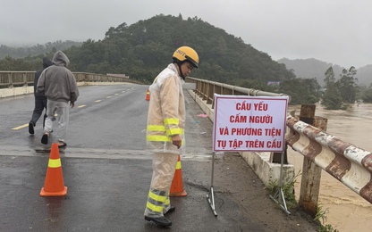 Phong tỏa cầu Giang Sơn trên QL27 do sạt lở mố cầu