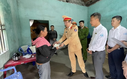 Ban ATGT tỉnh Quảng Ninh thăm, động viên gia đình nạn nhân TNGT