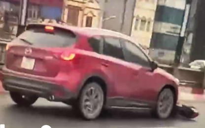 Video tài xế xe Mazda gây tai nạn bỏ chạy kéo lê xe máy qua cầu Vĩnh Tuy