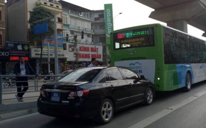 Xử lý nghiêm các xe biển xanh đi vào đường BRT