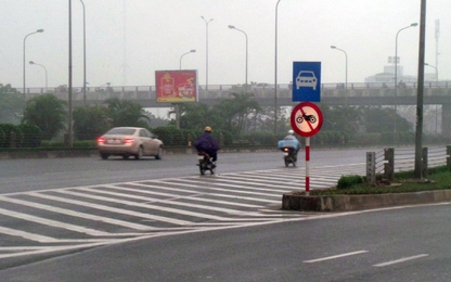Xử lý nghiêm xe máy đi vào làn cao tốc đại lộ Thăng Long