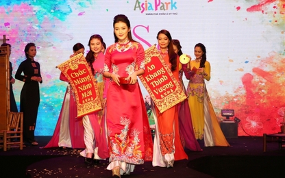 Á hậu Huyền My trình diễn áo dài Việt Nam tại Asia Park Đà Nẵng