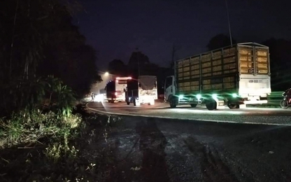 Lâm Đồng: Va chạm với xe tải, container lao xuống vực sâu 40m