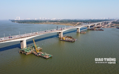Cầu Vĩnh Tuy 2 dần thành hình, đang thi công phần phức tạp nhất