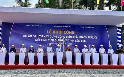 Khởi công cầu Rạch Miễu 2 nối tỉnh Bến Tre và Tiền Giang