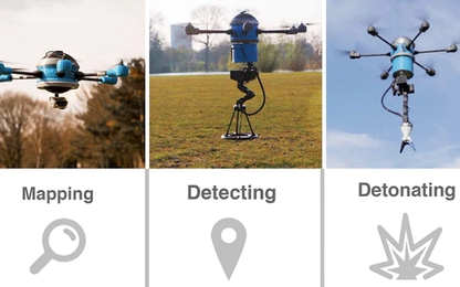 Ra mắt drone chuyên… dò tìm bom mìn