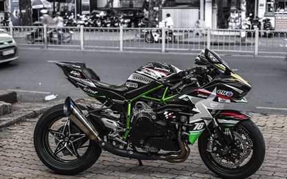 Kawasaki Ninja H2 tiền tỷ độ hầm hố với phong cách xe đua cực ngầu