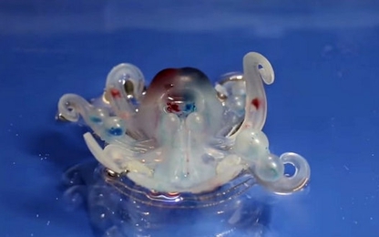 Robot bạch tuộc có thân mềm đầu tiên trên thế giới