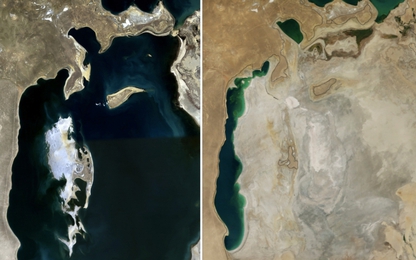 Hồ nước lớn thứ 4 thế giới sắp biến thành hoang mạc