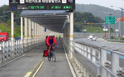 "Con đường Mặt trời" dành cho xe đạp "độc nhất vô nhị" tại Hàn Quốc