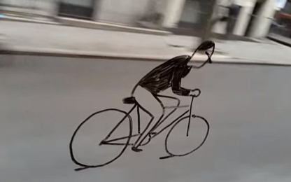 Video: Ảo giác người đi xe đạp trên cửa kính ôtô gây sốt