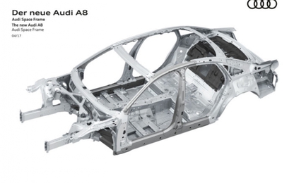 Audi A8 hoàn toàn mới sử dụng khung vật liệu nhẹ thông minh