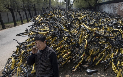 Một thành phố ở Trung Quốc buộc phải cấm dịch vụ chia sẻ xe đạp