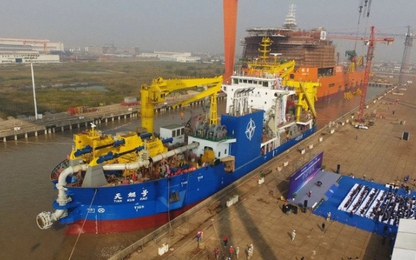 Trung Quốc công bố siêu tàu xây đảo nhân tạo mới