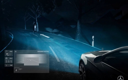 Đèn pha Digital Light của Maybach S-Class có thể "vẽ hình" trên mặt đường