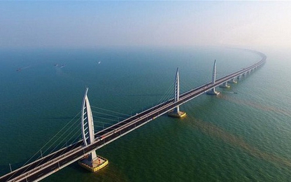 Cầu trên biển dài nhất thế giới tại Trung Quốc tiêu tốn 420.000 tấn thép