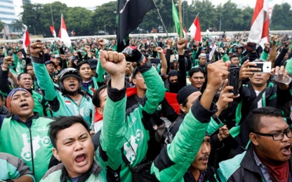 Hàng ngàn xe ôm công nghệ Indonesia biểu tình đòi mức giá xứng đáng hơn