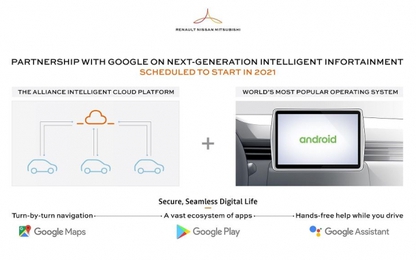 Renault-Nissan-Mitsubishi bắt tay Google phát triển hệ thống thông tin mới cho xe hơi