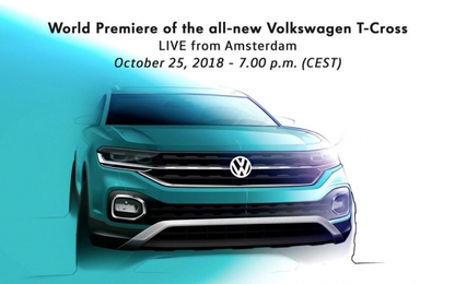 SUV cỡ nhỏ Volkswagen T-Cross 2019 sắp ra mắt ngày 25/10
