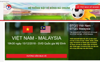 Cảnh báo giả mạo trang vé online xem chung kết AFF Cup