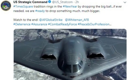 Quân đội Mỹ xin lỗi vì nói đùa thả bom trong lễ đón năm mới