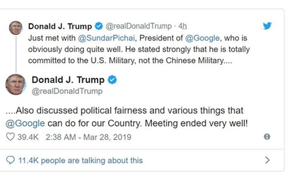 Google cam kết hợp tác với quân đội Mỹ, tránh Trung Quốc
