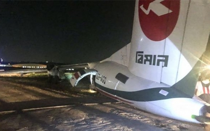 Máy bay chở khách trượt khỏi đường băng, vỡ làm 3 ở Myanmar