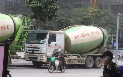 Bất an với xe bồn, xe tải chở vật liệu thi công hoành hành phố cấm Hà Nội
