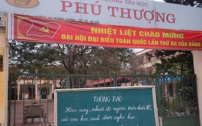 Nhiều trường tiểu học cho học sinh nghỉ học vì trời quá rét