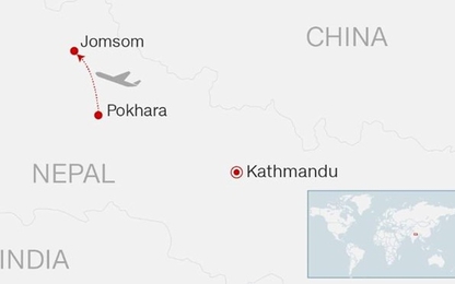 Máy bay rơi ở Nepal, toàn bộ hành khách thiệt mạng