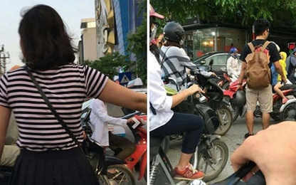 Hành động của đôi bạn trẻ khiến người đi đường Hà Nội "đứng hình"