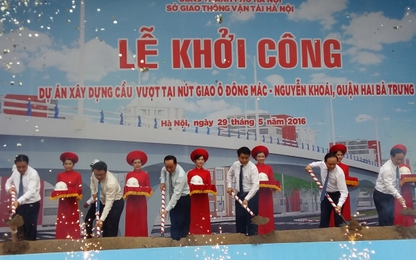 Chủ tịch Hà Nội phát lệnh khởi công nút giao Ô Đông Mác-Nguyễn Khoái