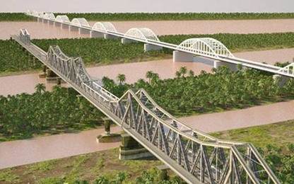 Chốt phương án thiết kế cầu đường sắt mới vượt sông Hồng