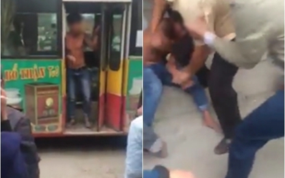 [Clip] Hành hung hành khách, phụ xe bị dân làng chặn đánh