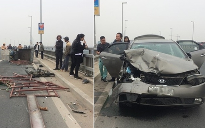 Ô tô đâm 6 người bị thương rồi bỏ chạy trên cầu Nhật Tân