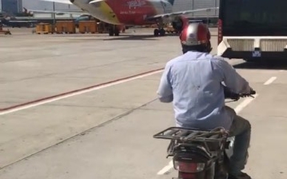 Làm rõ vụ người đàn ông chạy xe máy vào sân bay Tân Sơn Nhất