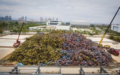 Cận cảnh "nghĩa trang" xe đạp ở Trung Quốc