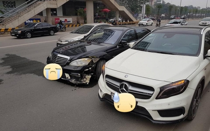Hà Nội: 2 xe Mercedes thi thố tốc độ trên đường và cái kết đắng