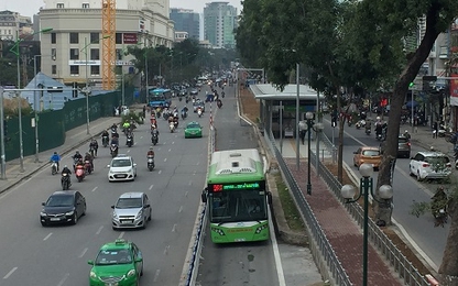 Không phương tiện nào được đi vào làn BRT Kim Mã - Yên Nghĩa