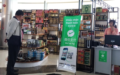 Cửa hàng sân bay Liên Khương quảng bá WeChat Pay của Trung Quốc