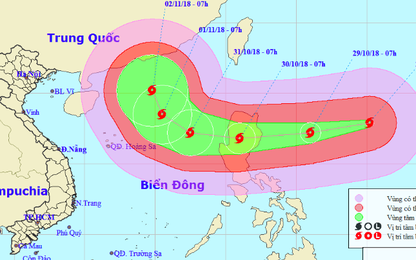 Siêu bão Yutu giật trên cấp 17 đang hướng vào Biển Đông