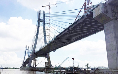 Cầu Vàm Cống bắc qua sông Hậu sẽ thông xe giữa năm 2019