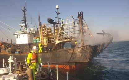 Cháy tàu cá ngoài khơi Hàn Quốc, 1 thuyền viên người Việt mất tích