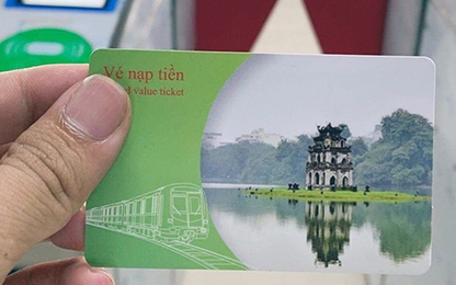 Thẻ vé đường sắt Cát Linh - Hà Đông in hình tháp Rùa