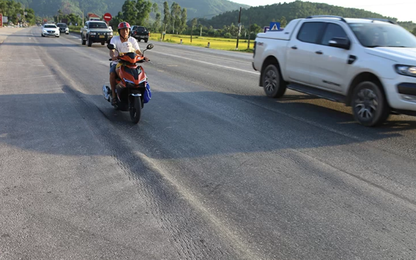 Quốc lộ 1A ở Nghệ An bị hằn lún kéo dài