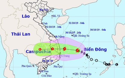 Bão số 5 mạnh lên, cách bờ 260km, khả năng đổ bộ Quảng Ngãi-Khánh Hòa