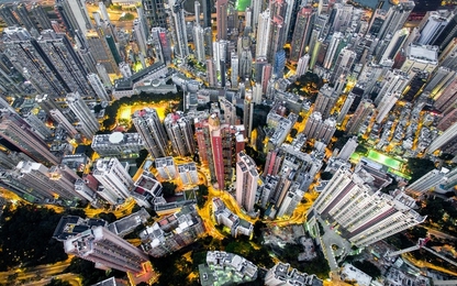 Hồng Kông "đông như kiến" qua ống kính drone