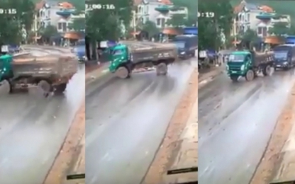 Xe ben hút chết nhờ cú phanh thần sầu như "Fast and Furious"