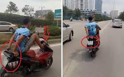 Cảnh sát truy tìm người lái xe máy bằng chân trên đường buýt nhanh BRT